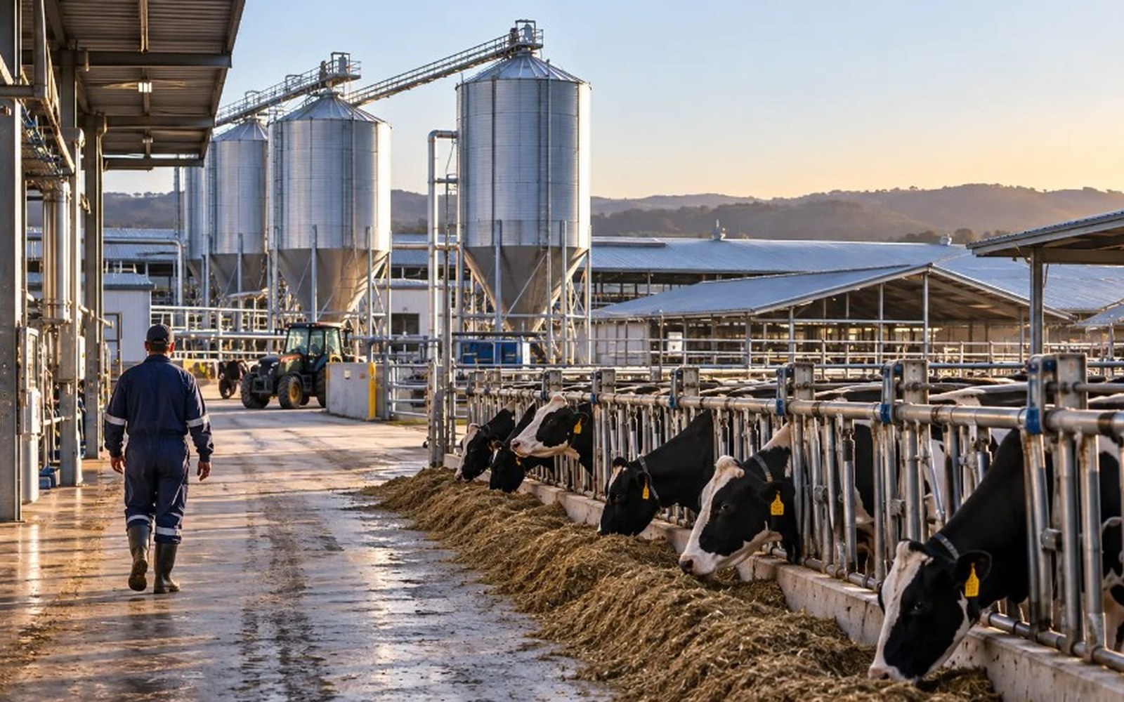 Vacas Holstein con crotales en granja lechera – identificación animal