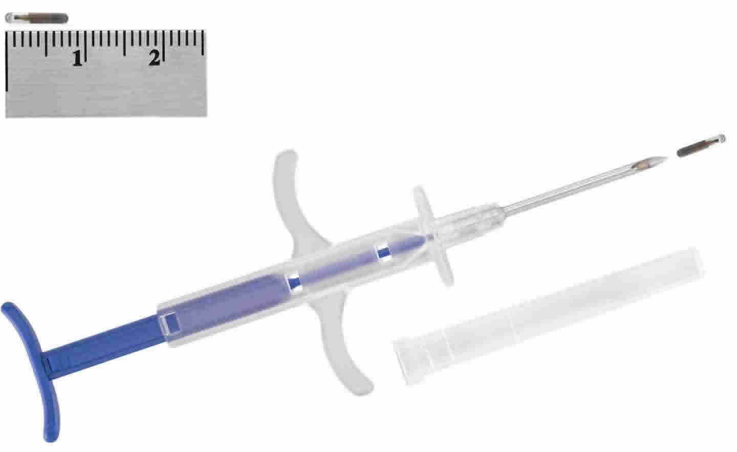 Minitranspondedor ID-100VB/1.4 con implantador modelo VetPlant